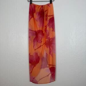 Hutch Jelena Tulip Mesh Swim Cover-Up Skirt in Cantaloupe NWT Size XXS